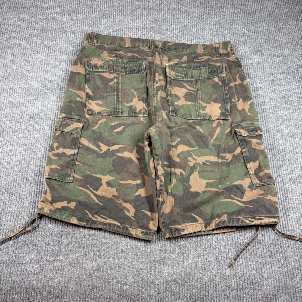 Noiz Premium Jeans Shorts Men's 42 Camo Cargo Green Brown Camouflage 100% Cotton - Picture 3 of 7